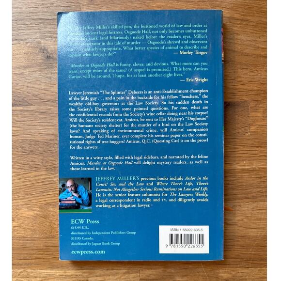 Murder at Osgoode Hall by Jeffrey Miller SIGNED PB Amicus Curiae Mystery - Picture 3 of 5